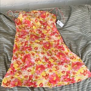 Pink and Red Adjustable Spaghetti Strap Sundress